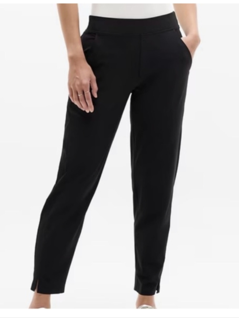 ATHLETA Black Straight-Leg Pull-On Ankle Pants Size 2